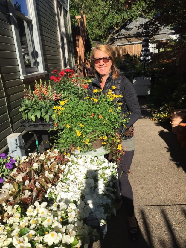 Flower lover, LauraLee Symes of the Sellwood Flower Co.
