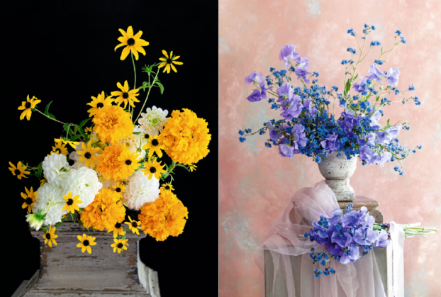 2 floral arrangements from Kristen Griffith-VanderYacht's new book, Flower Love