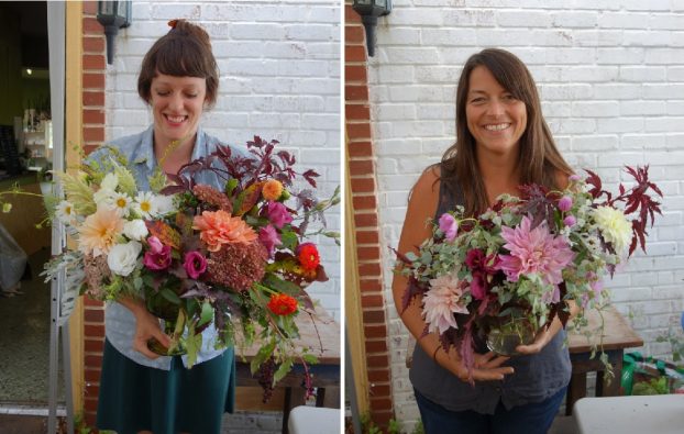 Kendra Schirmer of Laurel Creek Florals in Sunset, S.C. and Mandy Hornick of Blue Ridge Blooms in Leicester, N.C.