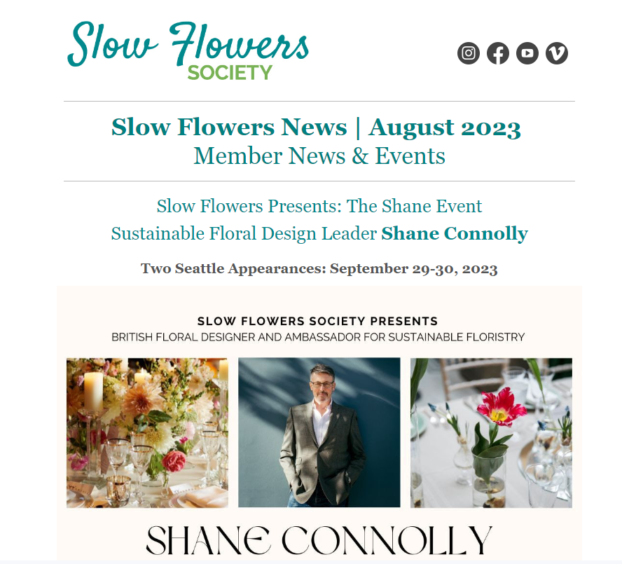 August 2023 Slow Flowers Newsletter