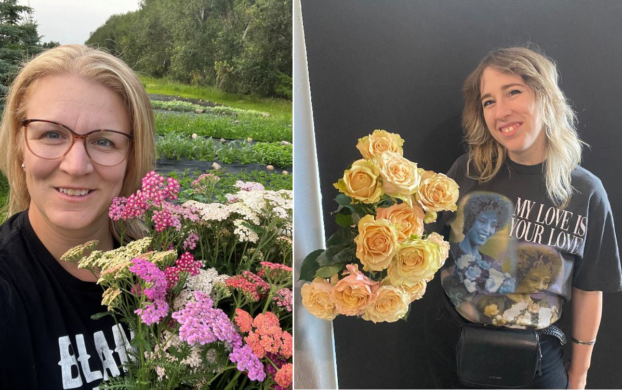 Sarah Laudin of Sunshine Blooms (left) and Moira MacKinnon of Love & Fantasy Flowers (right)