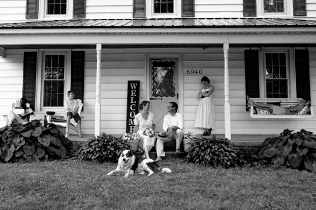 The Windmeyer family in front of their historic farmhouse, circa 1868 (c) Goldie Lynn