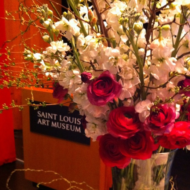 Seasonal branches from Flower Hill Farm paired with seasonal blooms from Urban Buds for my stage arrangement at St. Louis Art Museum.