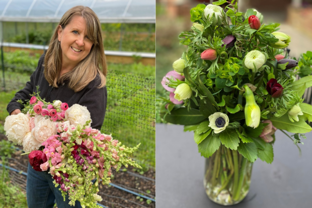 Jenny Chantz and bouquet