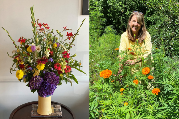 Jenny Chantz bouquet and portrait