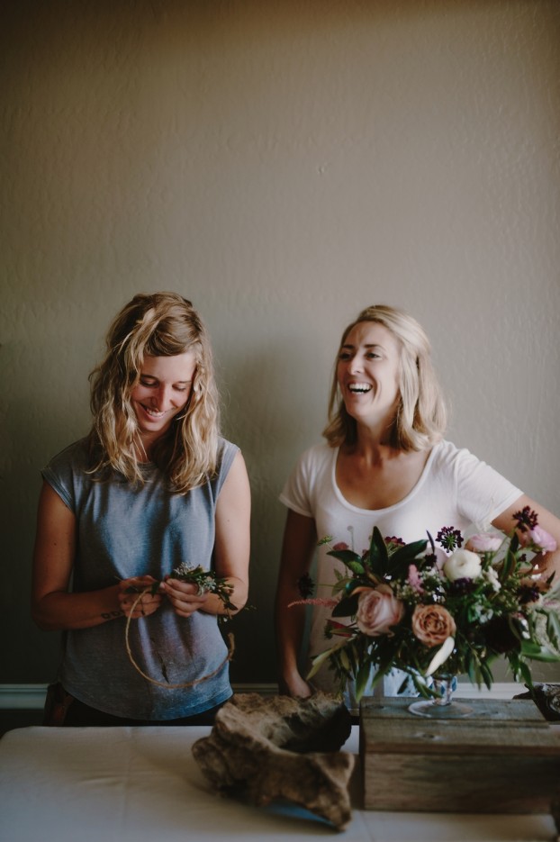 Heather (left) with her business partner Camille of Venn Floral.