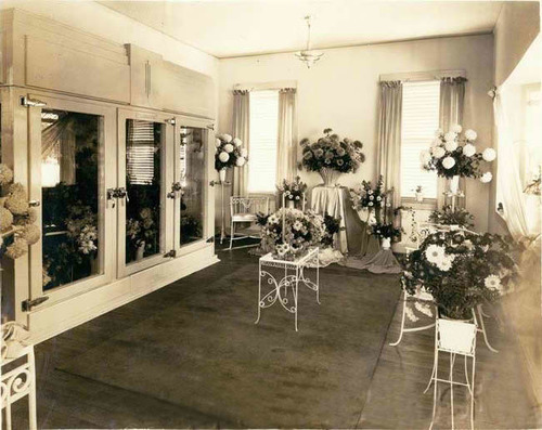 Inside the original flower shop, circa 1930s