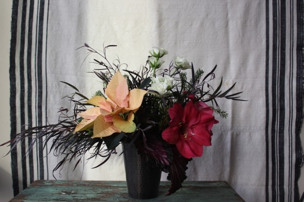 A small bouquet made with "leftovers," including a gorgeous amaryllis!