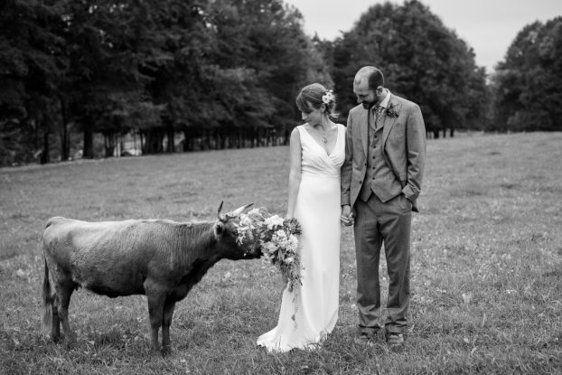 Stephanie and Mike wanted a perfect farm wedding, farm animals included