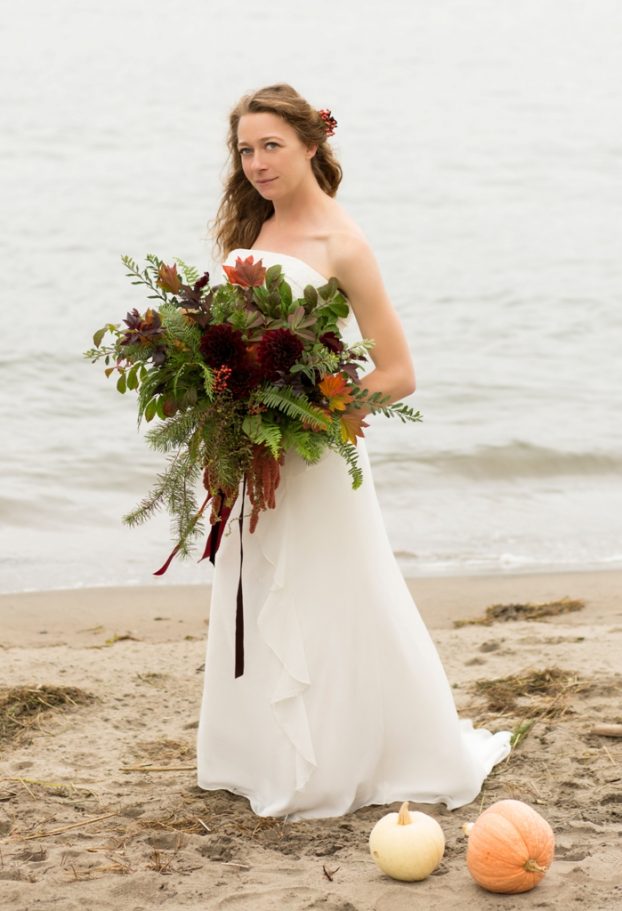 Yes, she's very close to the beach! The Oregon coast is a backdrop for many destination weddings and designs by Erika's Fresh Flowers.