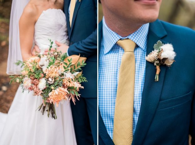 Love the Carolina cotton in this wedding's personal flowers.