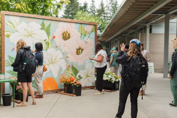 Follow the Blooms installation at the Slow Flowers Summit in progress